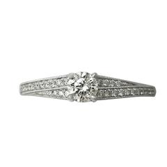 0.31Ct Diamond and Platinum Solitaire Ring - Contemporary Circa 2000 9