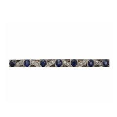 2.86Ct Sapphire & 0.42Ct Diamond, 9k White Gold Brooch - Antique Circa 1900 11