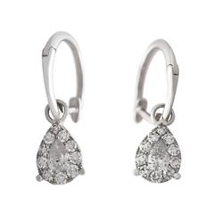 0.70 ct Diamond and White Gold Drop Earrings 7