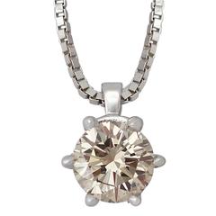 1.50Ct Diamond & Platinum Solitaire Pendant - Vintage Circa 1980 & Contemporary