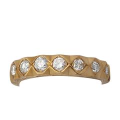 0.75Ct Diamond and 18k Yellow Gold Half Eternity Ring - Vintage 1979 7