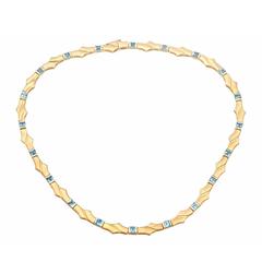 Topaz and 9k Yellow Gold Necklace - Vintage Circa 1960 3