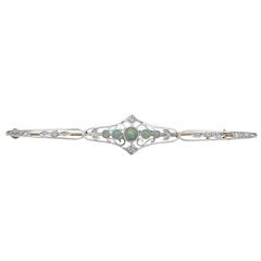 Opal and 0.22Ct Diamond, 15k Yellow Gold Brooch - Antique Circa 1900 8