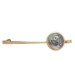 Essex Crystal and 18k Yellow Gold Bar Brooch - Antique Circa 1900 9