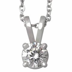 0.27Ct Diamond and Platinum Solitaire Pendant - Contemporary Circa 2000 12