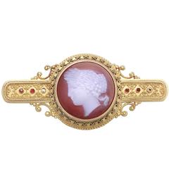 Cameo Brooch /Locket in 14k Yellow Gold - Antique Victorian 8