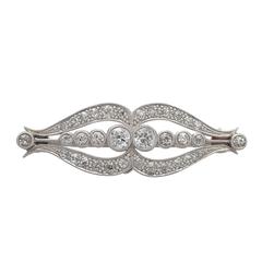 1.00Ct Diamond and Platinum Brooch - Antique Circa 1900