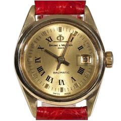 Vintage Baume & Mercier Lady's Yellow Gold Baumatic Wristwatch Ref 3208