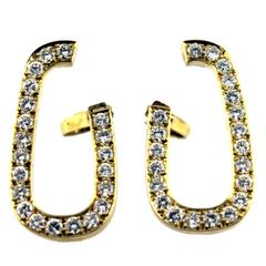 David Webb Diamond Gold Clip Earrings