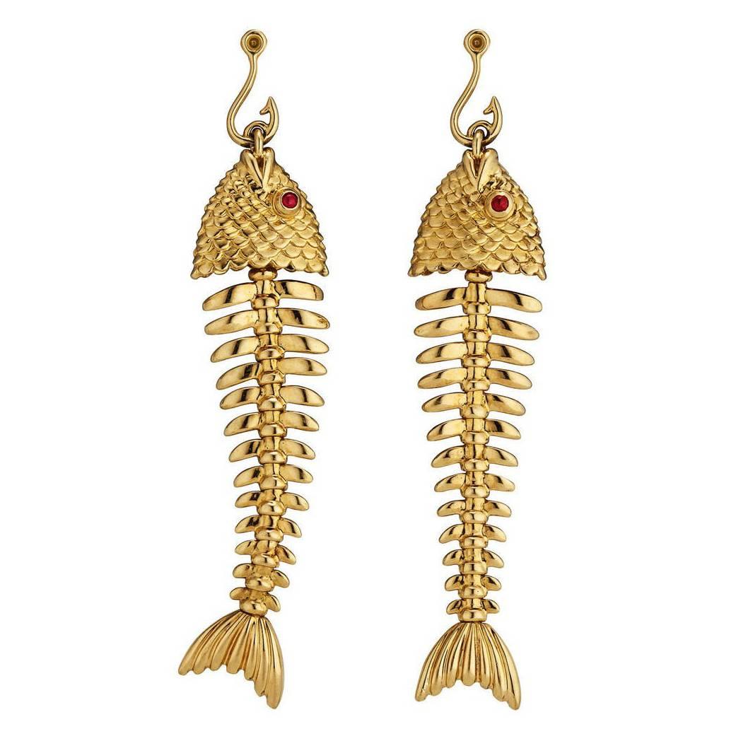 Tiffany & Co. Ruby Gold Fish Earrings