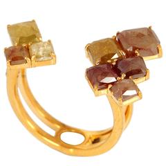 Artisan's Yellow Ice Diamond Gold Floating Ring 10