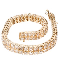 Bracelet en or à deux rangs de diamants bruns ronds de 8,00 carats 