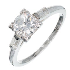 Vintage Egl Certified Art Deco Diamond Transitional Cut Platinum Engagement Ring