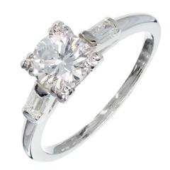 Art Deco Diamond Transitional Cut Platinum Engagement Ring 5