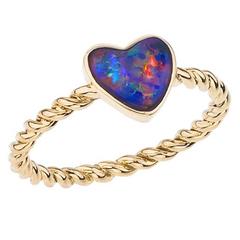 Opal Gold Heart Ring 10