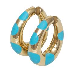 Bulgari Gold Oval Hoop Earrings