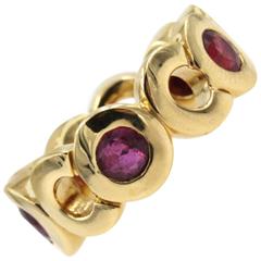  Chanel Ruby Gold Band Ring