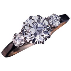 1910s Old European Cut Diamond Silver Gold Engagement Ring