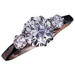 1910s Old European Cut Diamond Silver Gold Engagement Ring 1
