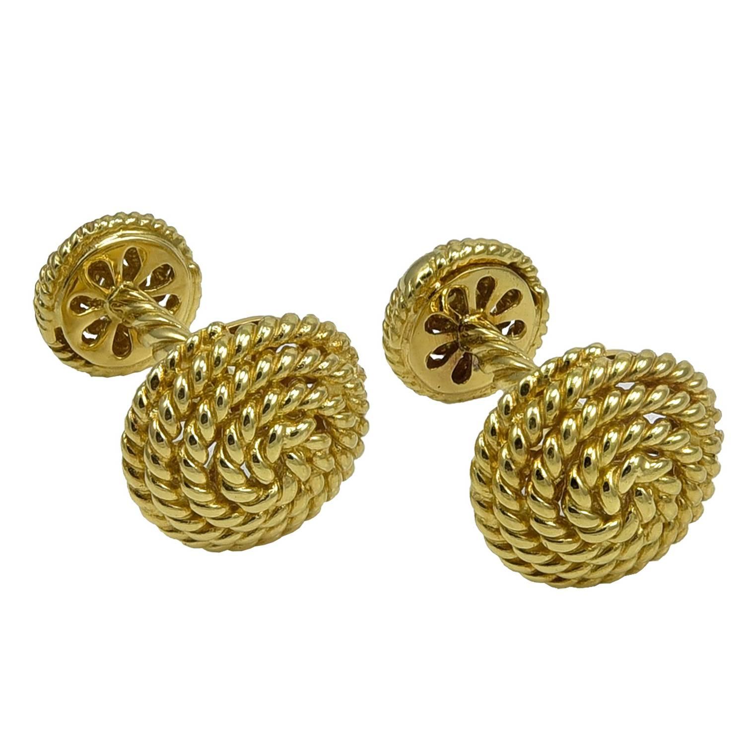 Tiffany & Co. Gold Swirl Pattern Cufflinks
