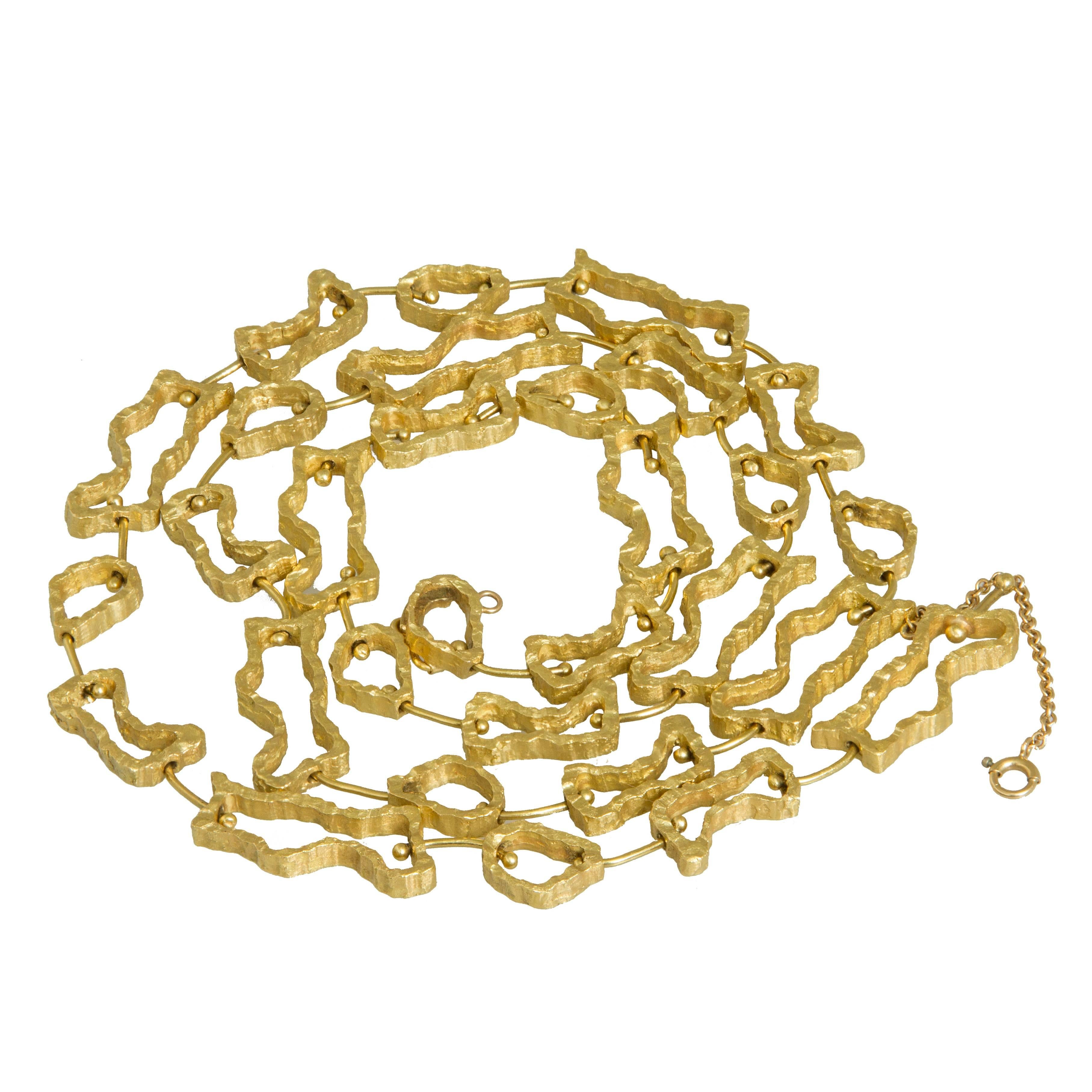 Beautifully constructed, this necklace consists of biomorphically textured links.