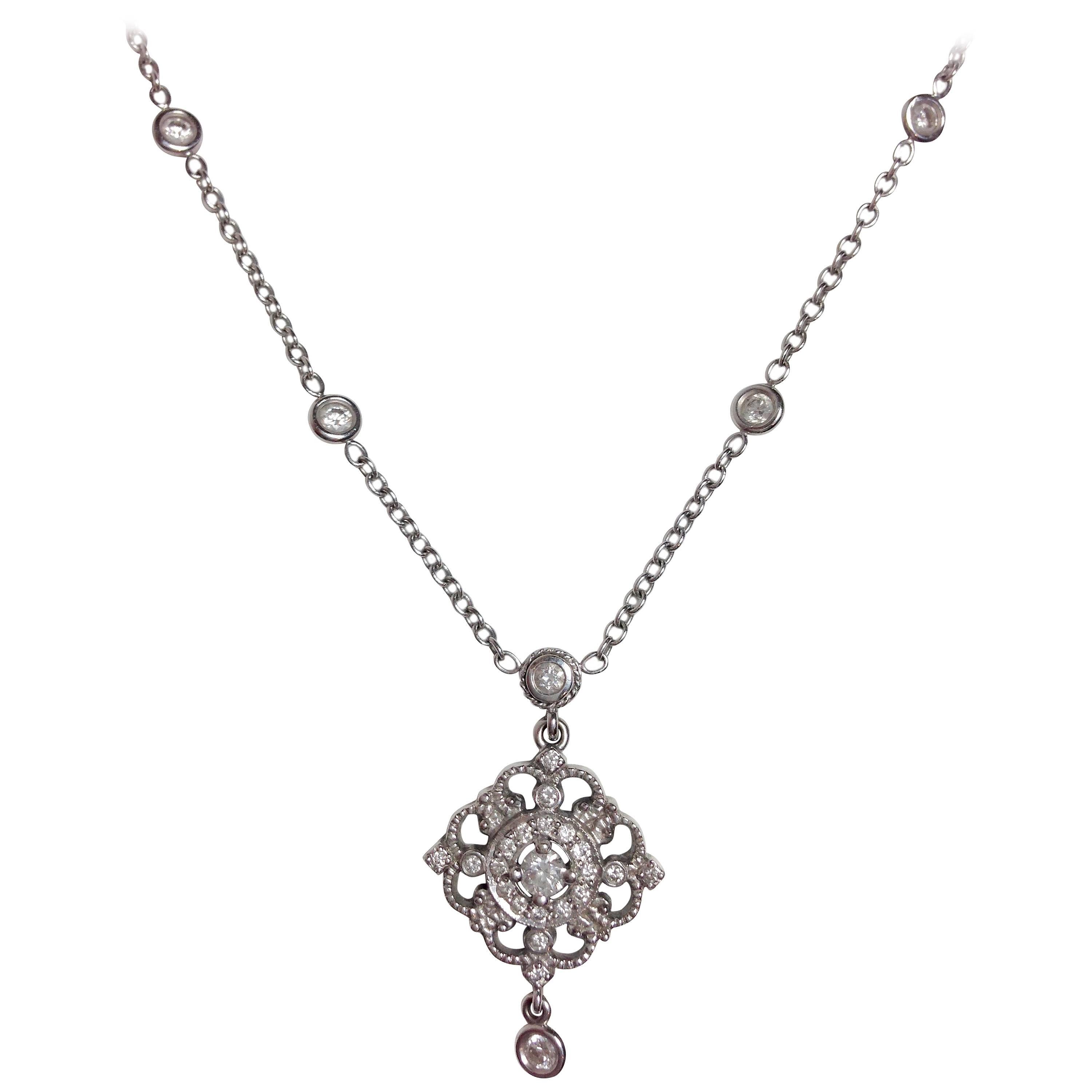 Penny Preville Diamond Gold Drop Pendant Necklace