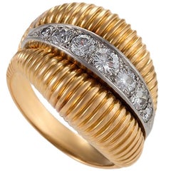 Van Cleef & Arpels 1950's Diamond Gold Platinum Ring 4