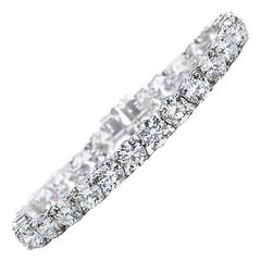 Round Brilliant Cut Diamond Platinum Tennis Bracelet 7