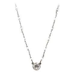 Old European Cut Diamond Platinum Necklace with 6 Carats of Briolette Diamonds