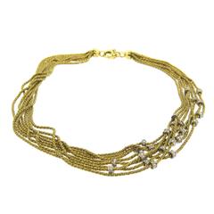 Yuri Ichihashi Diamond Gold Platinum Multi Chain Necklace 