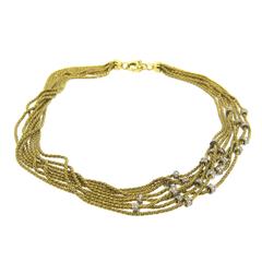 Yuri Ichihashi Diamond Gold Platinum Multi Chain Necklace