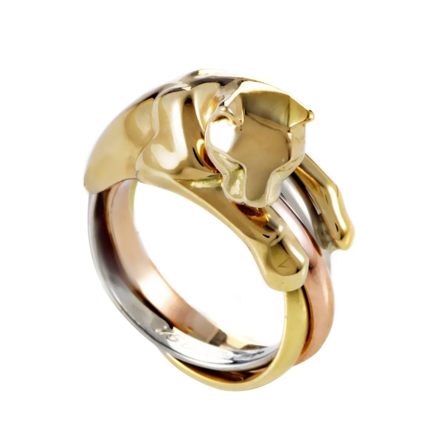 Cartier Panthere Three Color Gold Ring