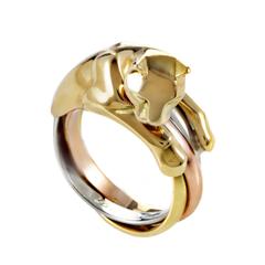 Cartier Panthere Three Color Gold Ring