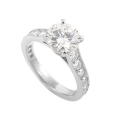 Cartier Platinum GIA Cert 1.70 Carat Diamond Platinum Engagement Ring
