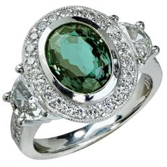 2.88 Carat Alexandrite Diamond platinum Ring