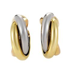 Retro Cartier Trinity Tri-Gold Huggie Earrings