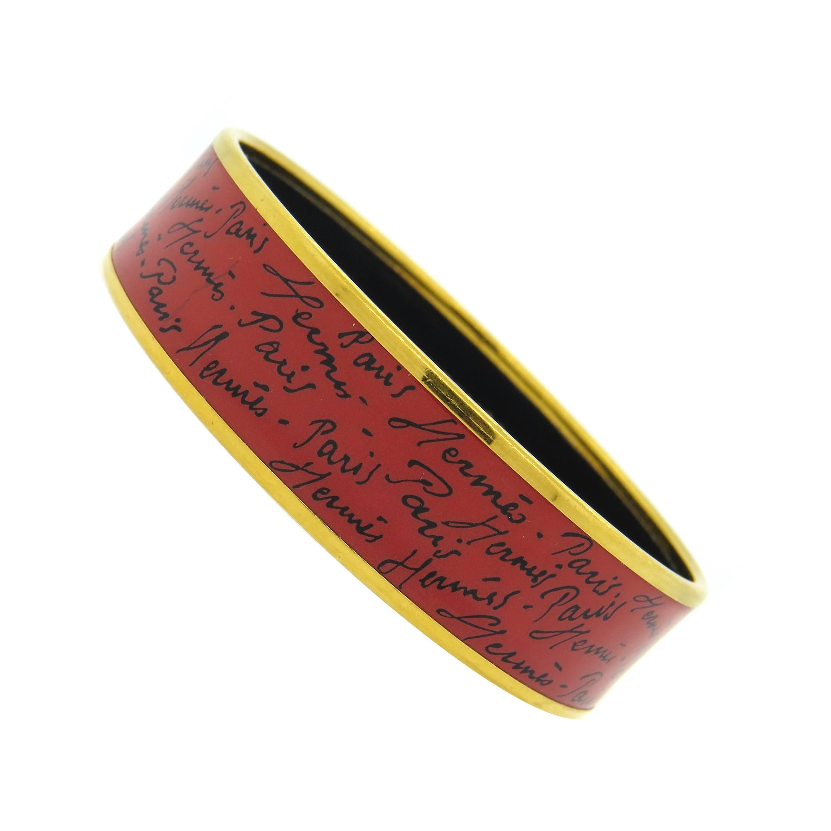 Hermes Paris Enamel Bangle Bracelet 