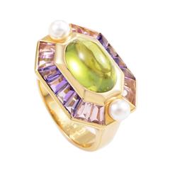 Chanel Gemstone Gold Ring