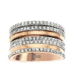 Rose and White Gold Diamond Ring 