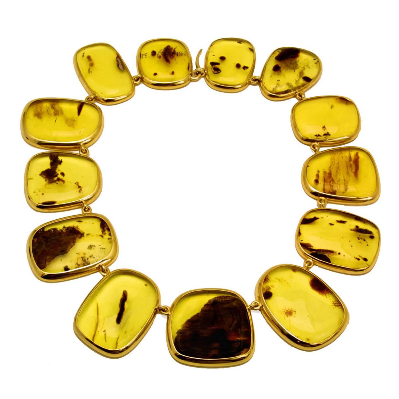 Colleen B. Rosenblat Amber Gold Necklace For Sale