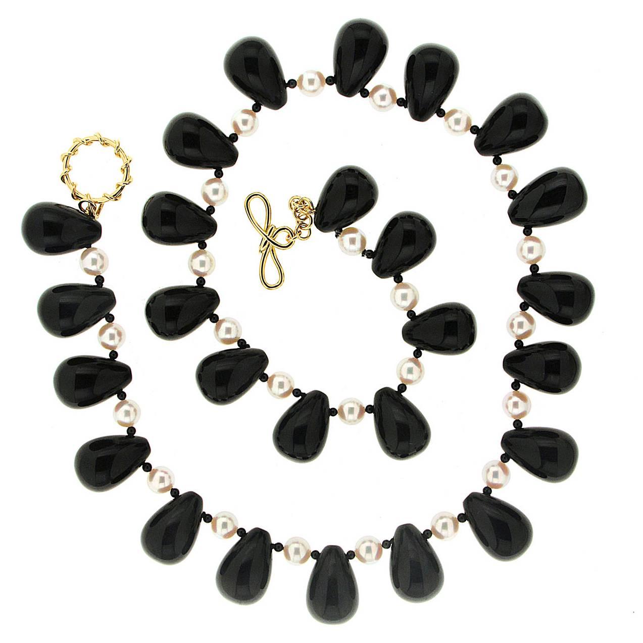 Valentin Magro Onyx Akoya Pearl Necklace