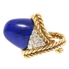 Boucheron Paris Lapis Diamond Gold Ring