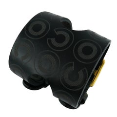 Chanel Bracciale in pelle nera largo Coco Unisex con doppia fibbia FW 2001