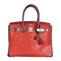 Hermès 30cm Birkin Black Matte Alligator Gold Hardware 2022 at 1stDibs