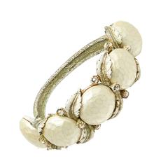 1950s Har Pearlesant Clamper Bracelet 5