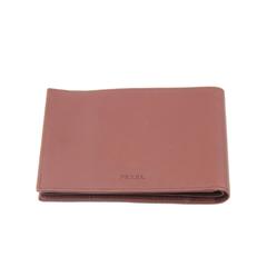 PRADA Italian Brown Leather BIFOLD WALLET Checkbook Holder w/ BOX 
