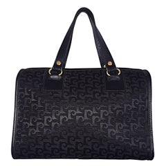 Rare Vintage Pierre Cardin Black ' Speedy ' Handbag Bag Signature Purse Satchel