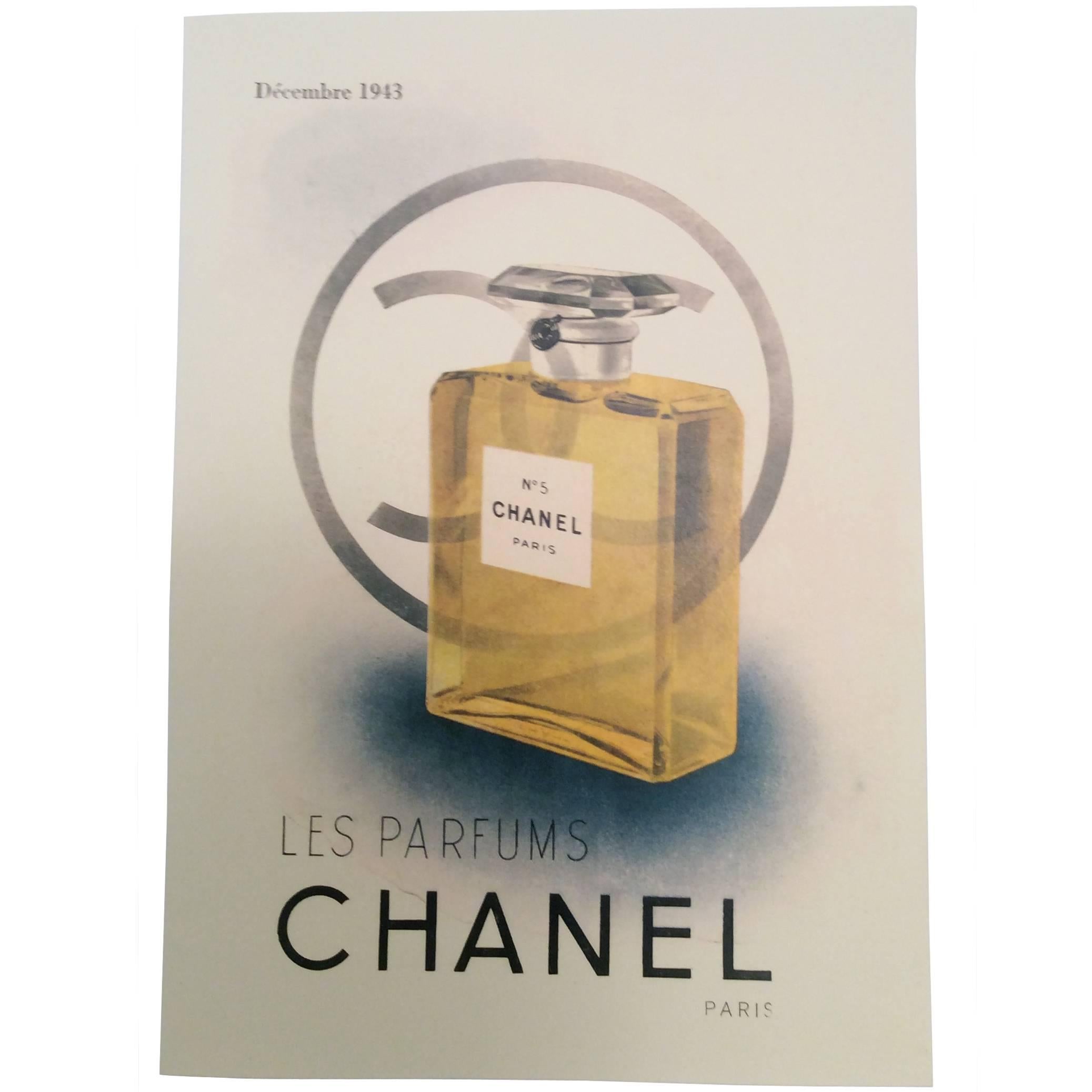 Chanel Perfume Bottle Ad Print - 1940's