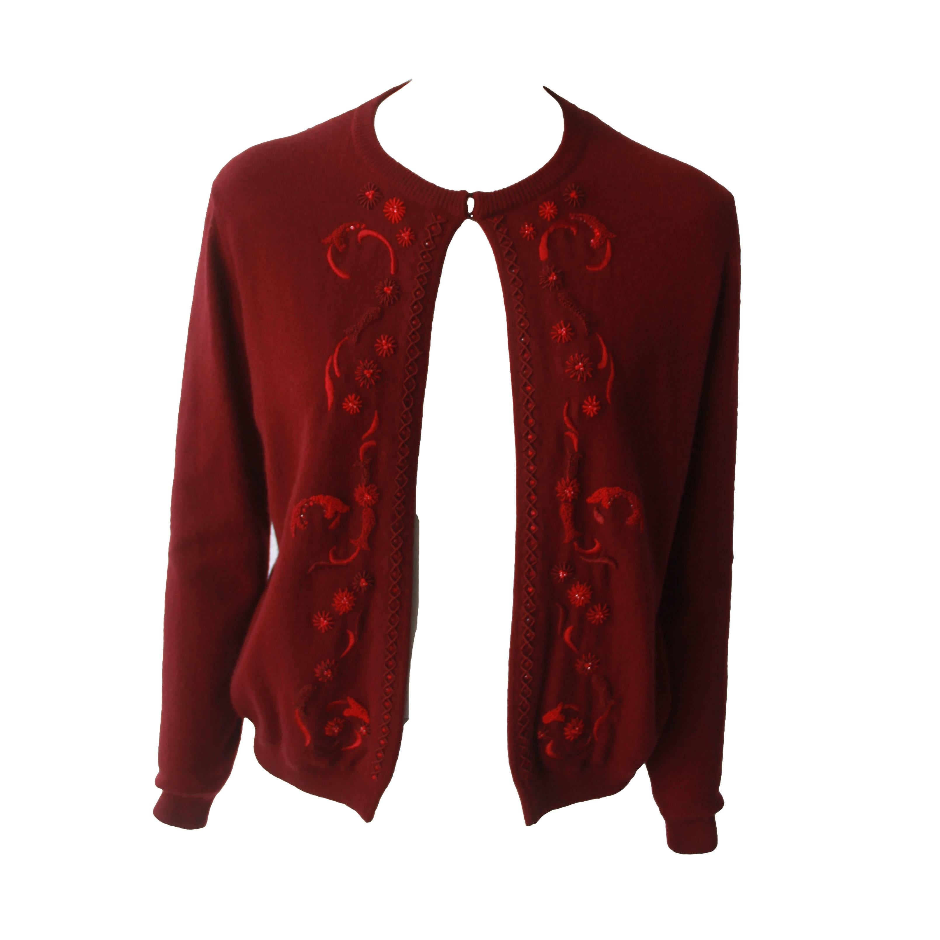 Atelier Versace Hand Embroidered Beaded Cardigan Fall 1997 For Sale