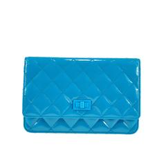 Chanel Special Edition Wallet On Chain in Turquoise Patent Leather